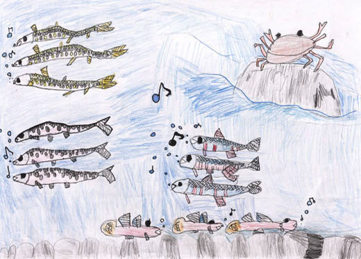 生きいきおよいでいる魚