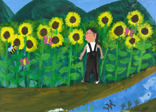 たくさんのひまわり