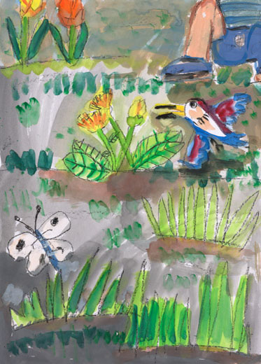 お花が自然に咲く