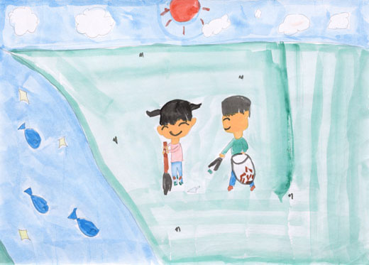 ゴミをかたづけて、水をきれいにしよう