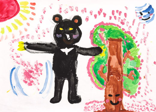 くま風木がわらっているえ