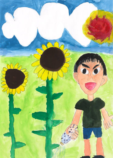 みずをたくさんあげるね！