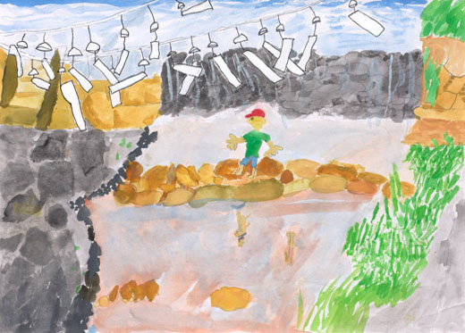 かわでさかなをみつけたよ