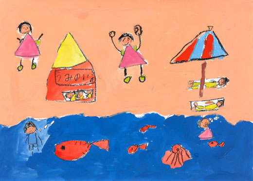 きれいな海を泳いでる