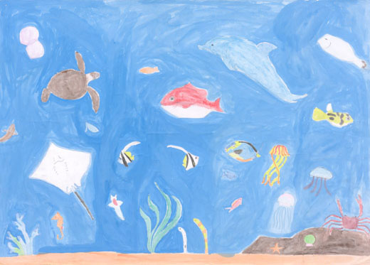 ゆうがに泳ぐ魚たち