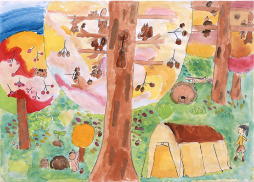 森にすむりすたち