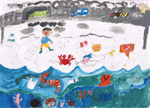 きたないくうきと水