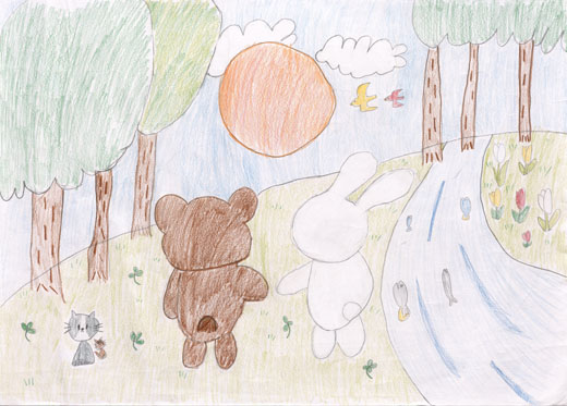 気もちのいいしぜんの中で、みんななかよし