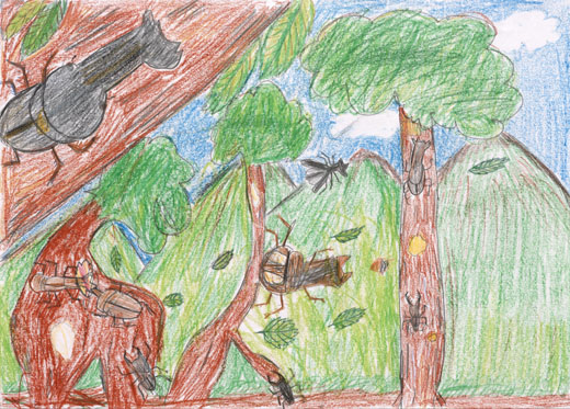 へいわにくらすかぶとむし