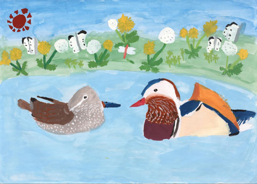 おやこのオシドリ