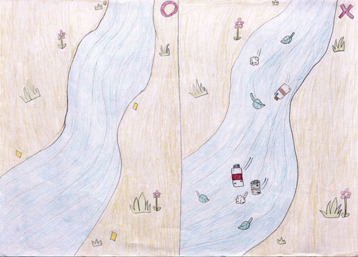 川・海にゴミをすてないで下さい