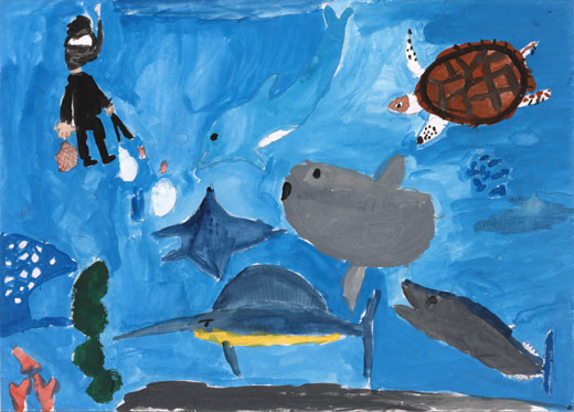 うみの中は、ごみ