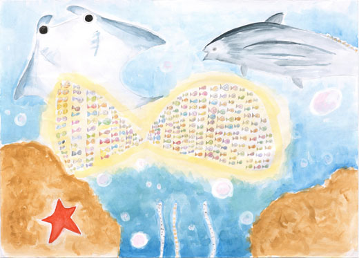 元気にくらす魚たち。