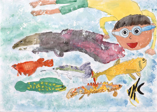 魚といっしょに泳ぎたいな