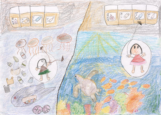 うみにごみをすてないで