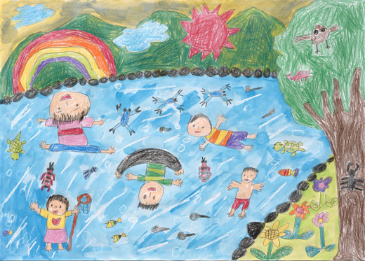 大好きな川遊び