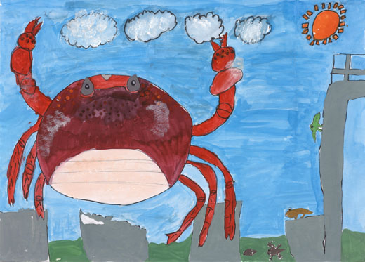 しぜんの川にすんでいるやさしいかに