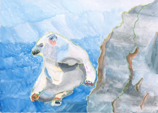 海の中のしろくま