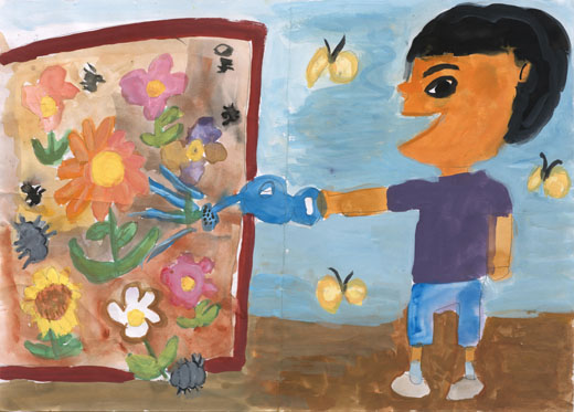 花と虫さんなかよくね