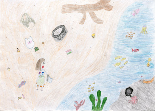 ゴミ拾いをする