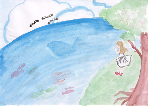 広い海原の上で