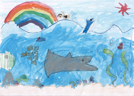 きれいなうみでおよぎたい