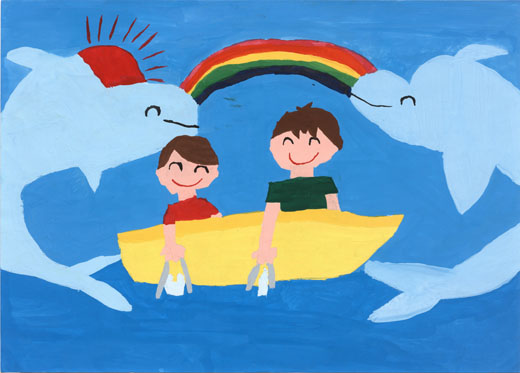 魚たちのためにゴミひろい