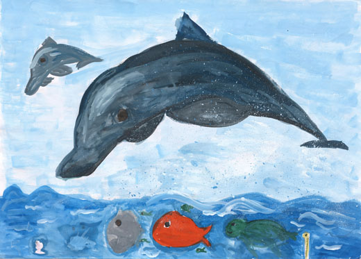 イルカが元気にジャンプ