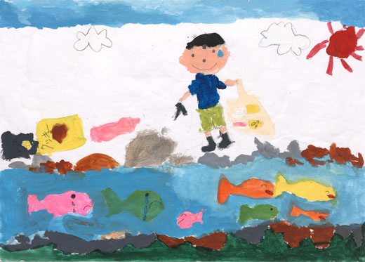 川にゴミを捨てないで!!