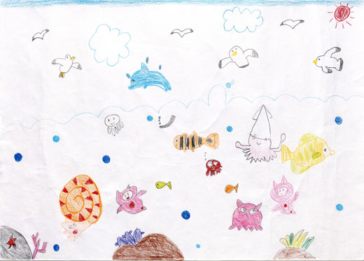 魚たちが元気におよいでいる