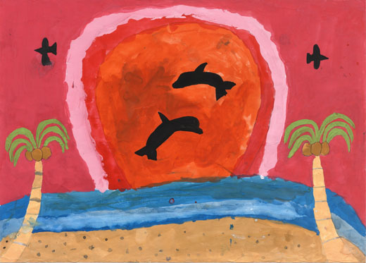 きれいな海と夕日