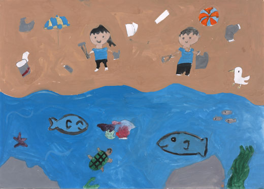 海にごみをすてちゃダメ