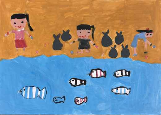 ごみをへらして海をきれいにしましょう