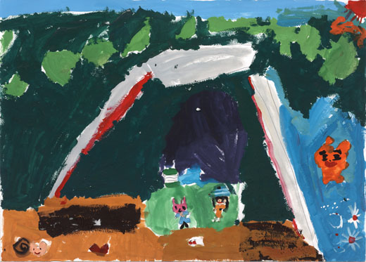 モリのなかでキャンプ