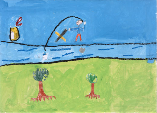 「川にごみを捨てない！」