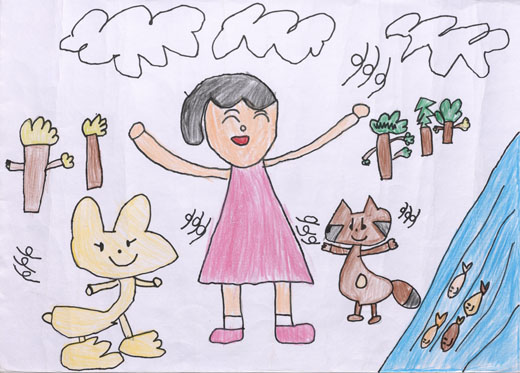 きれいなくうきだと、きもちいいね！