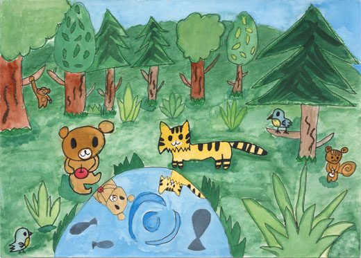 きれいな森と動物たち