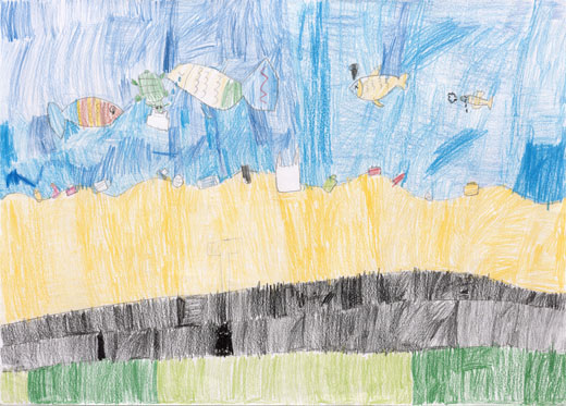 ゴミだらけの海