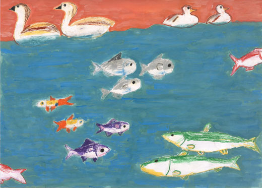 川にゴミをすてないようにしよう。