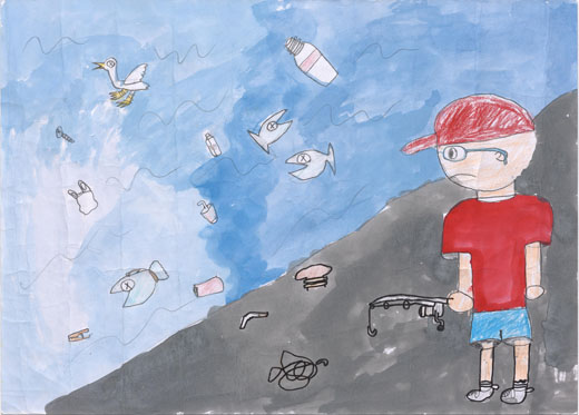 海にゴミをすてないようにしよう