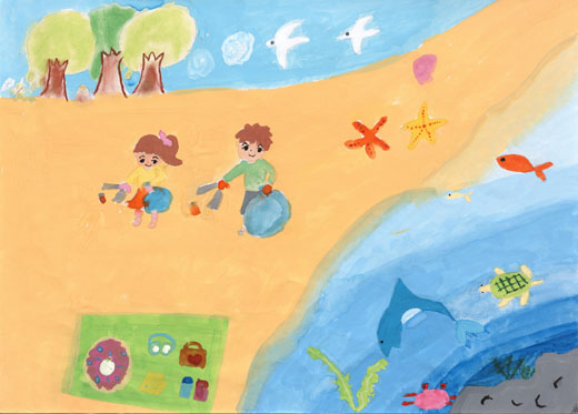 きれいな海にしよう。