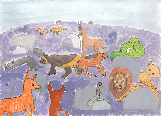 幸せにくらす動物たち