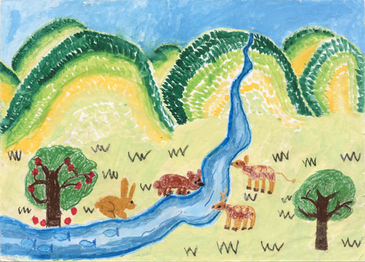 山と川のきれいな自然