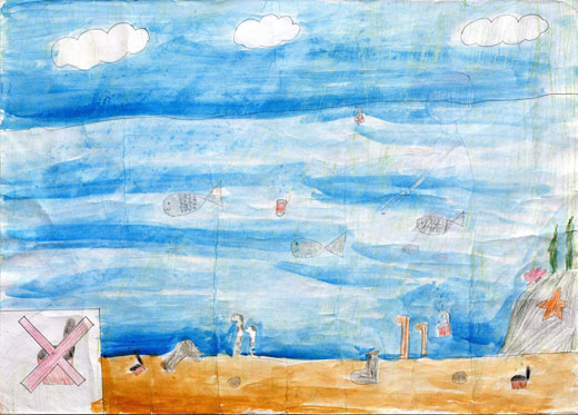 ゴミをすてないように！