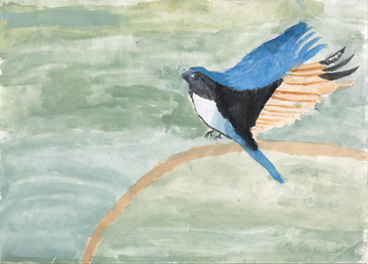 森のおくふかににしかいないルリビタキ