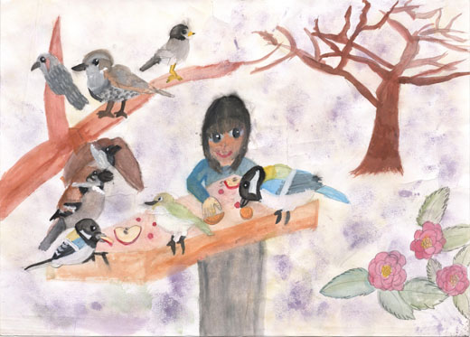 冬に負けるな！他の鳥に負けるな！えさの取り合い