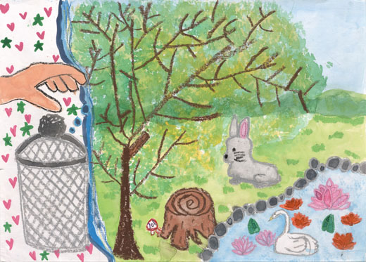 ゴミ箱にすてるだけで