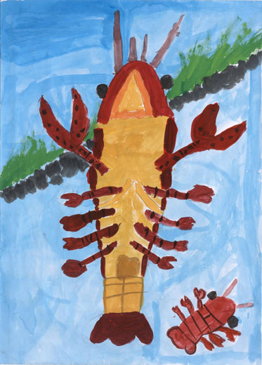 元気なザリガニ