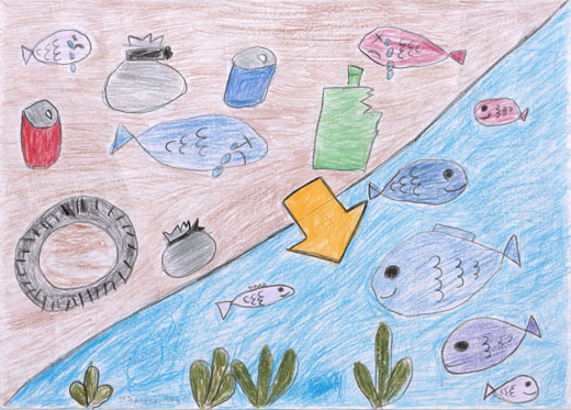 川にごみをすてない