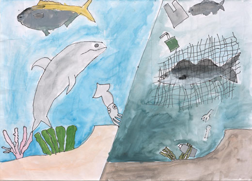 幸せな海ときたなくなった海